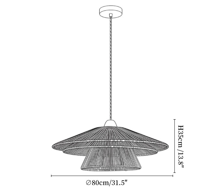 Avelora Paper Rattan Pendant Light