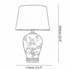 Avian Floral Ceramic Table Lamp