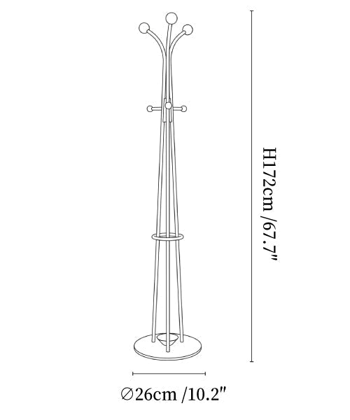 Ball Top Standing Coat Rack
