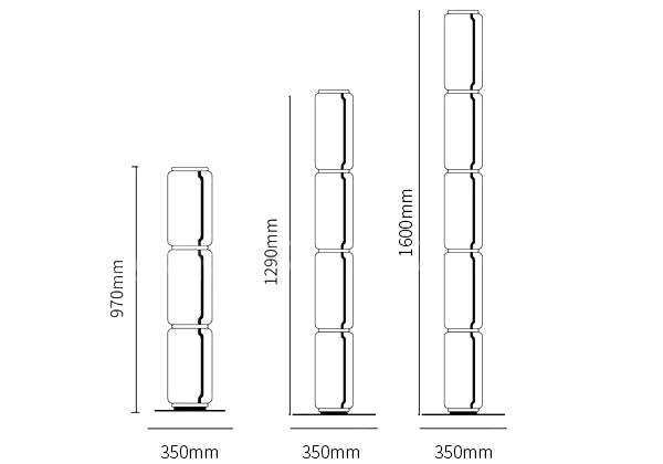 Bamboo Glass Floor Lamp