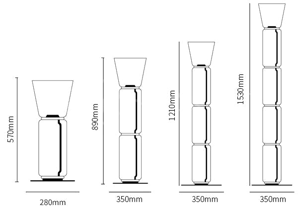 Bamboo Glass Floor Lamp