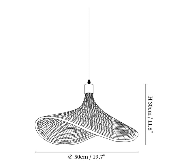 Rattan Weave Hat Pendant Light