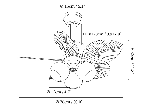 Banana Leaf Breeze Ceiling Fan Light