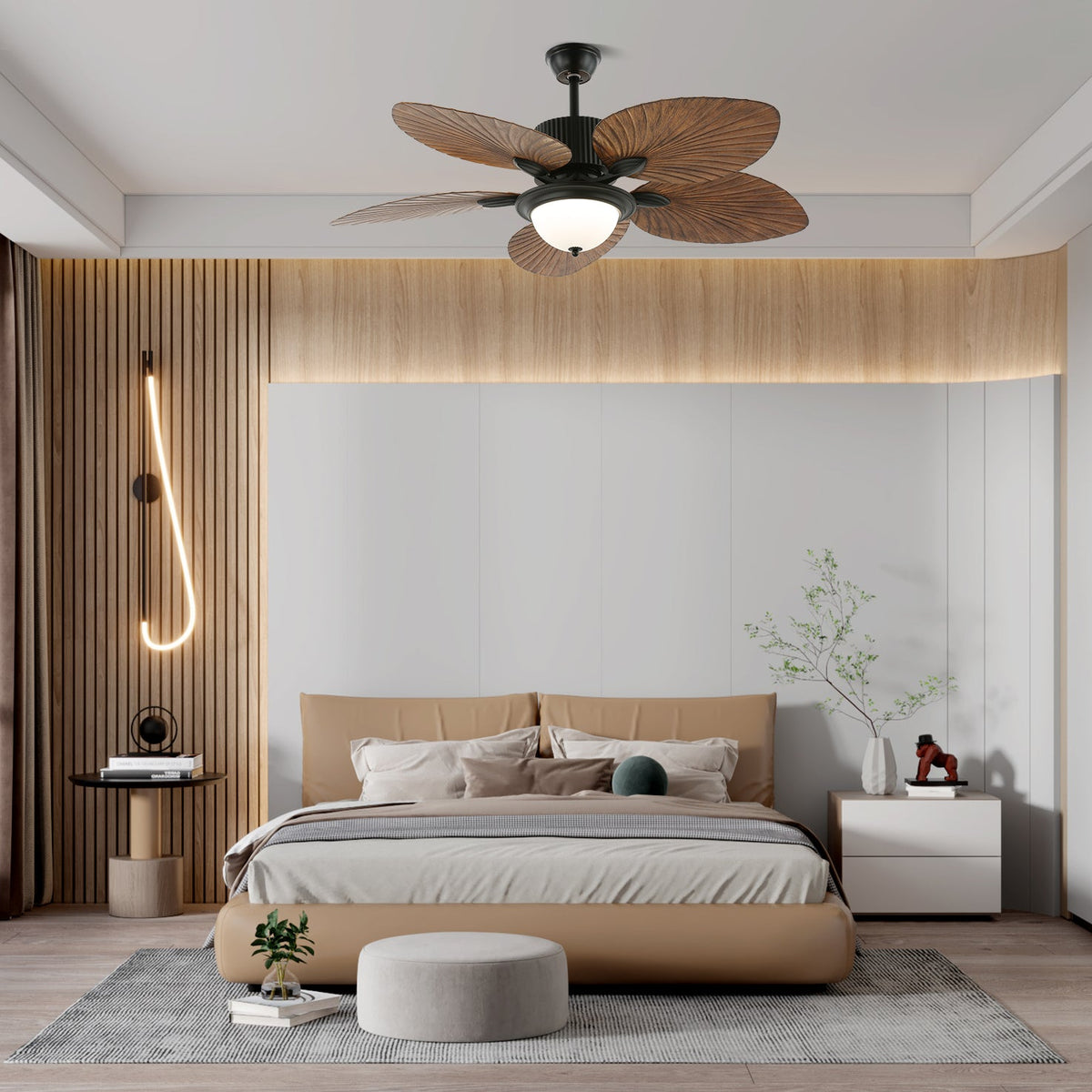 Banana Leaves Ceiling Fan Light