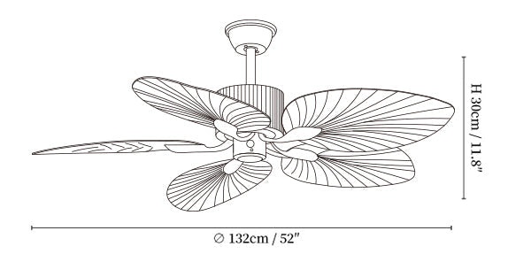 Banana Leaves Ceiling Fan Light