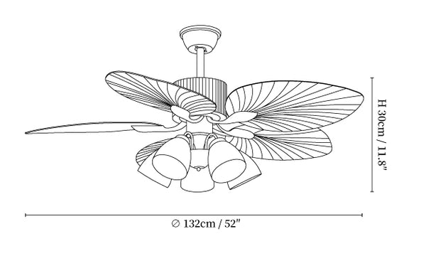 Banana Leaves Ceiling Fan Light