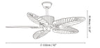 Banana Wood Leaves Ceiling Fan Light