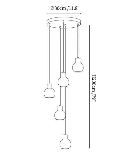 Bell Jar Alabaster Cluster Chandelier