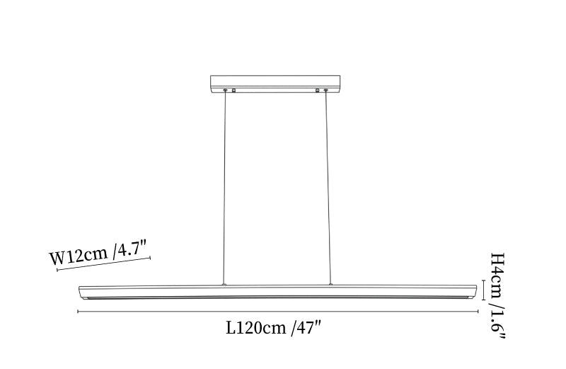 Beveled Wood Linear Pendant Lamp