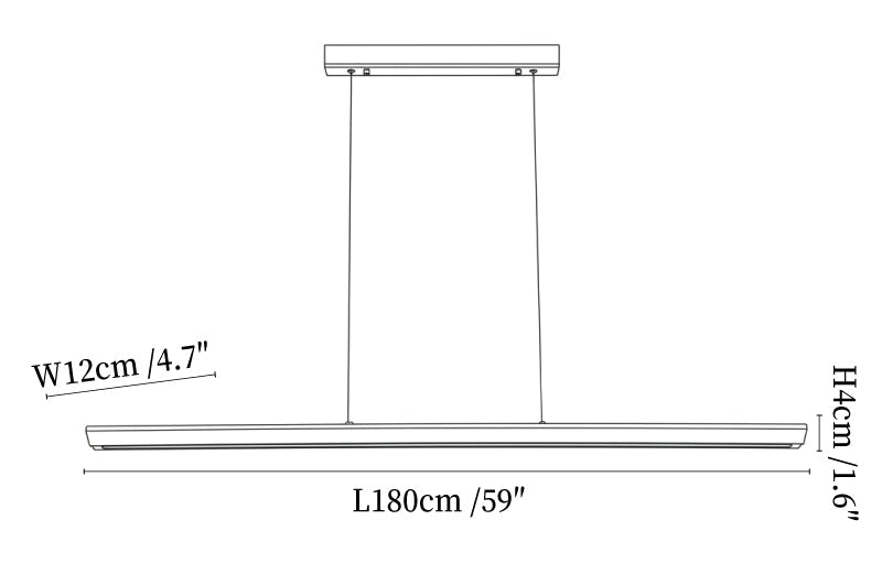 Beveled Wood Linear Pendant Lamp
