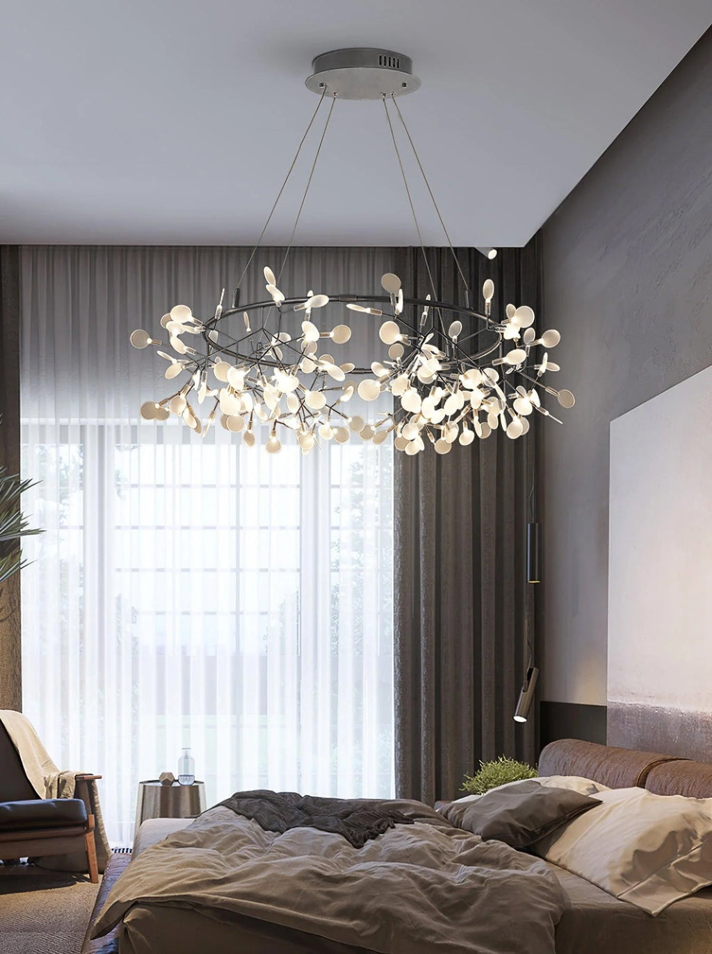 Black Big O Firefly LED Chandelier
