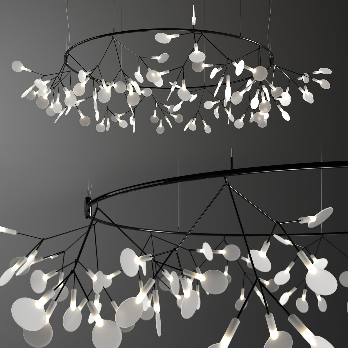 Black Big O Firefly LED Chandelier