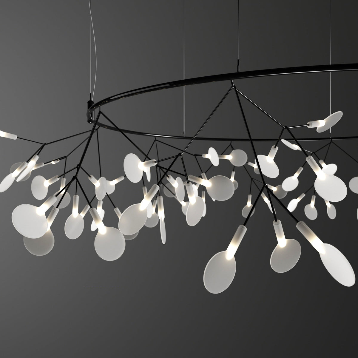 Black Big O Firefly LED Chandelier
