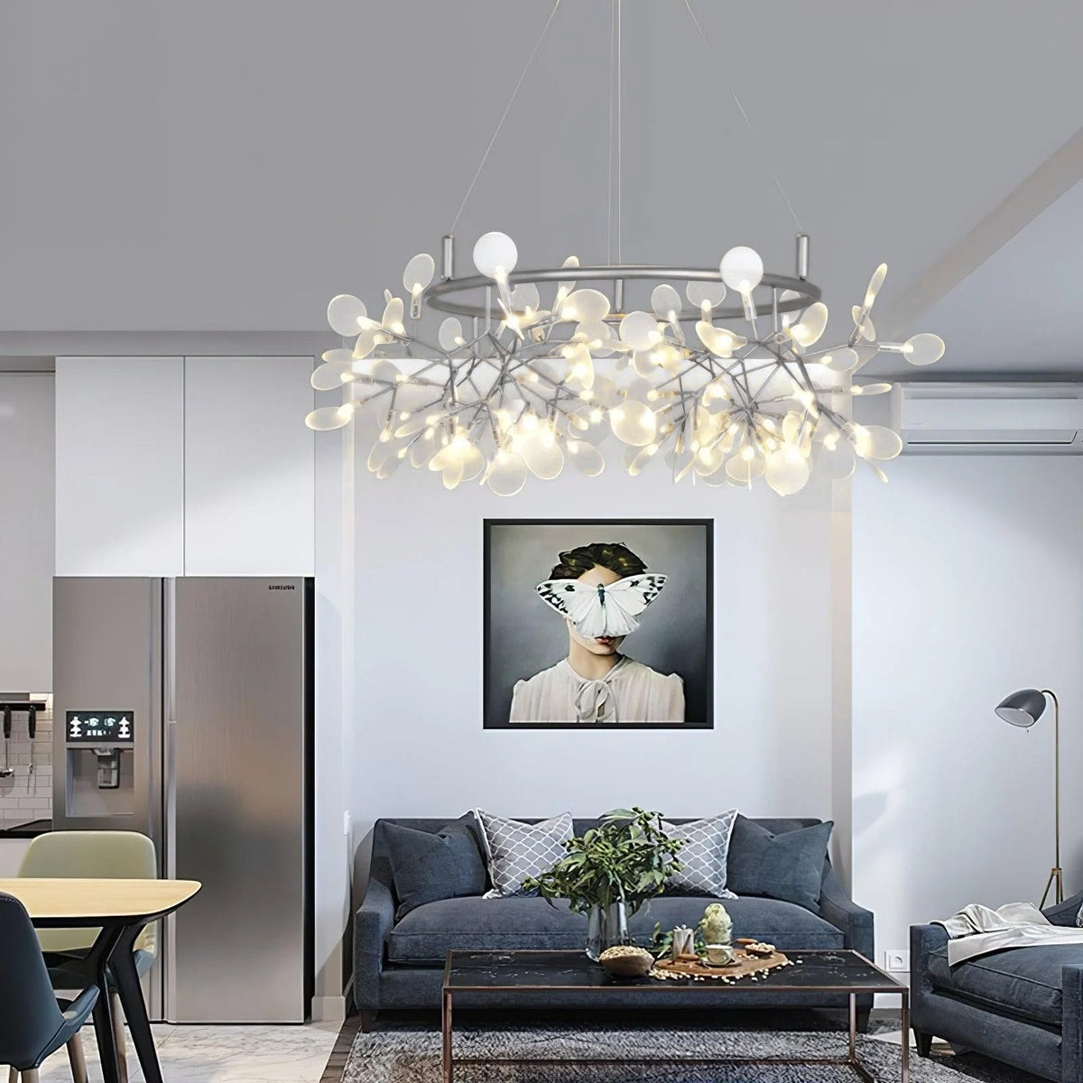 Black Big O Firefly LED Chandelier