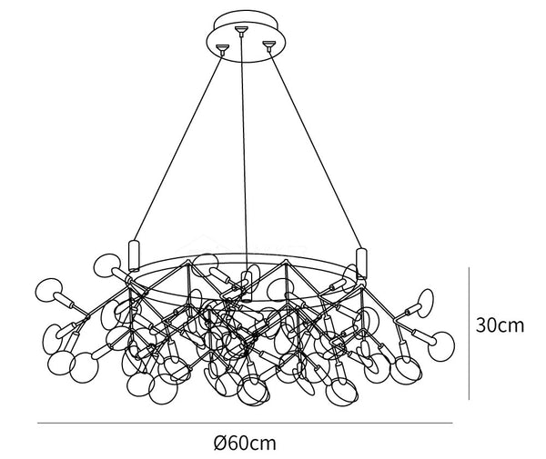 Black Big O Firefly LED Chandelier