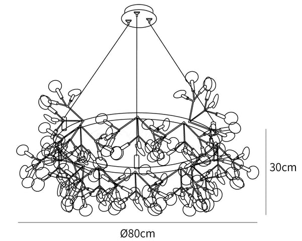 Black Big O Firefly LED Chandelier