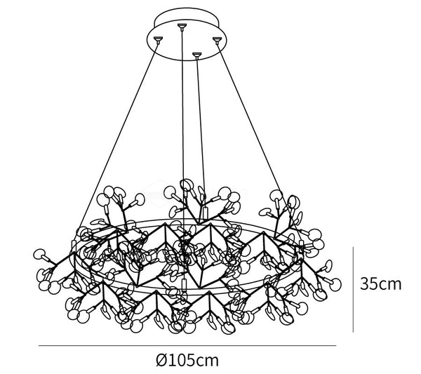Black Big O Firefly LED Chandelier