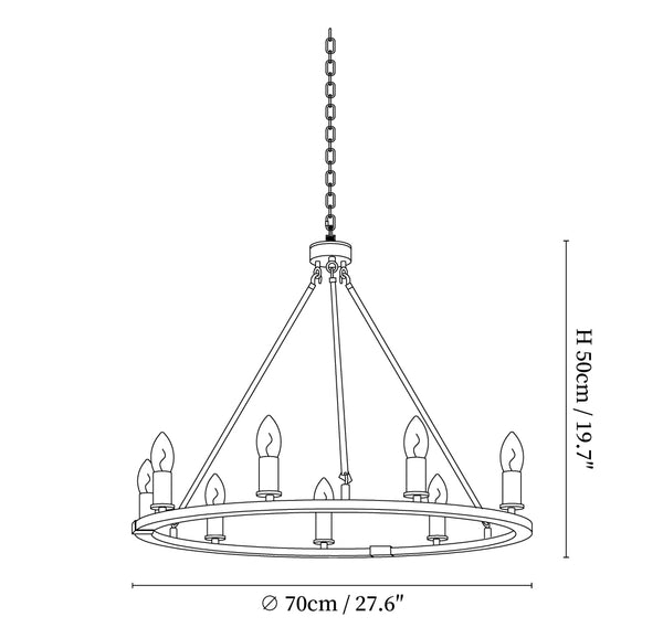Black Candles Ring Chandelier