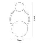 Black Circular Rings Wall Lamp