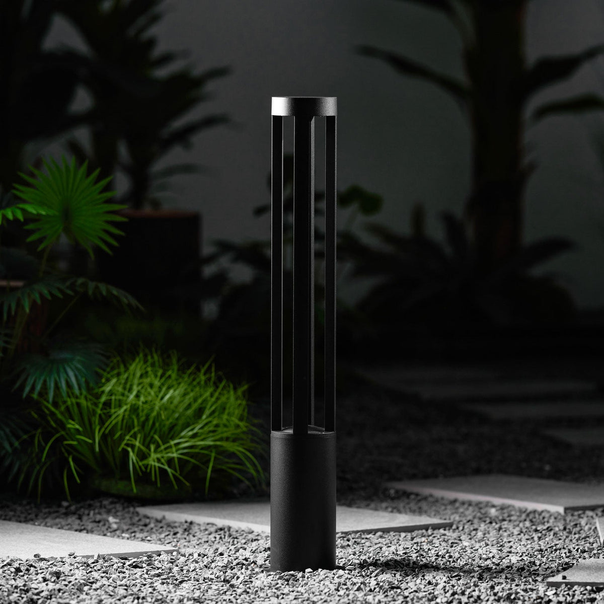 Black Cylindrical Garden Outdoor Light