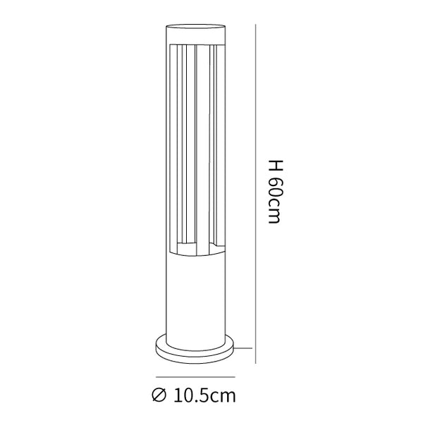 Black Cylindrical Garden Outdoor Light