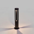 Black Cylindrical Garden Outdoor Light with Solar Panel