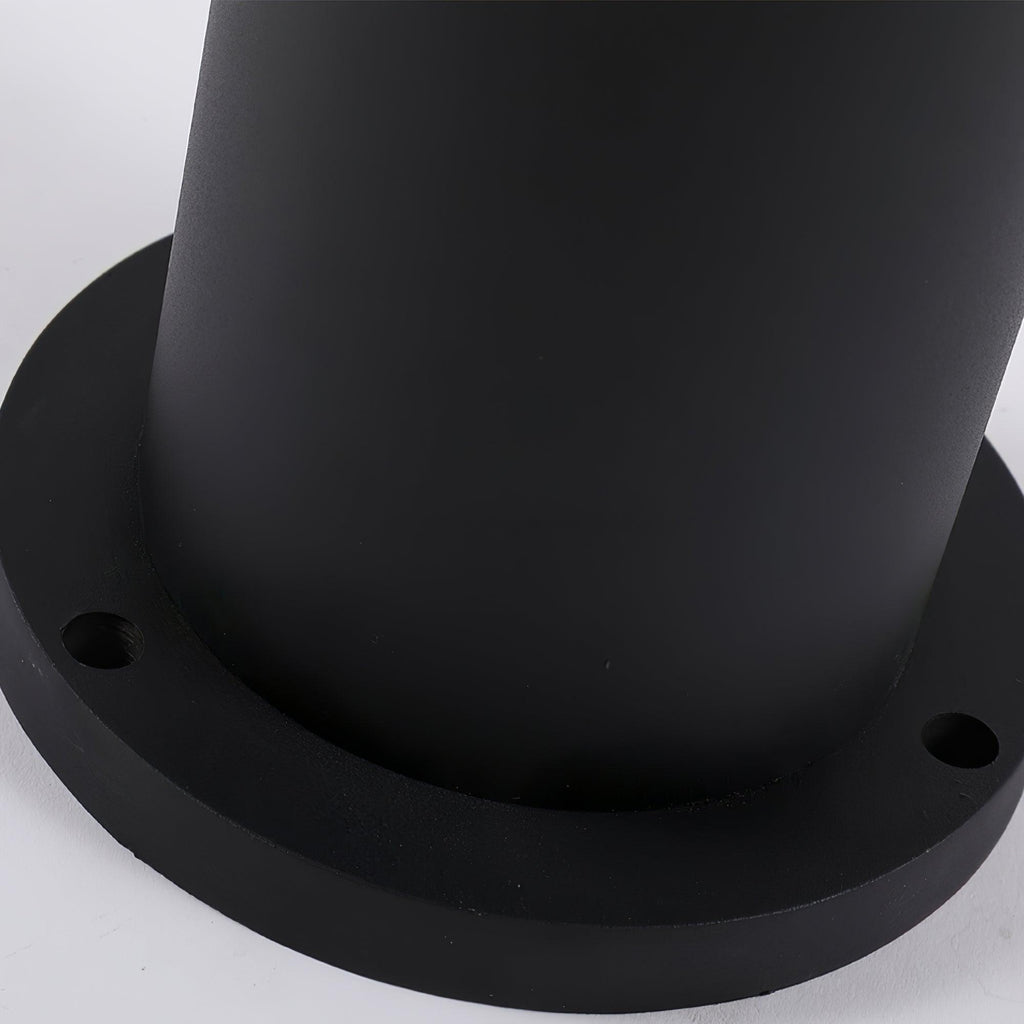 Black Cylindrical Garden Outdoor Light with Solar Panel