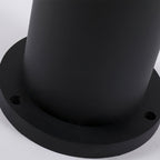 Black Cylindrical Garden Outdoor Light with Solar Panel