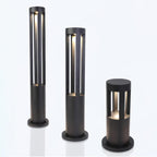 Black Cylindrical Garden Outdoor Light with Solar Panel