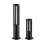 Black Cylindrical Garden Outdoor Light with Solar Panel