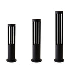 Black Cylindrical Garden Outdoor Light with Solar Panel