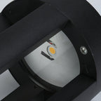 Black Cylindrical Garden Outdoor Light with Solar Panel