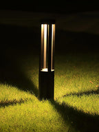 Black Cylindrical Garden Outdoor Light with Solar Panel