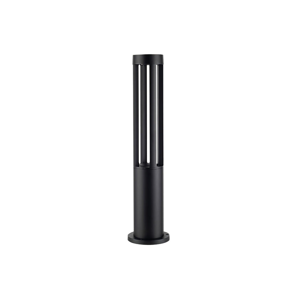 Black Cylindrical Garden Outdoor Light with Solar Panel
