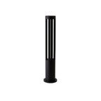 Black Cylindrical Garden Outdoor Light with Solar Panel
