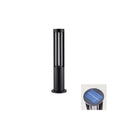 Black Cylindrical Garden Outdoor Light with Solar Panel
