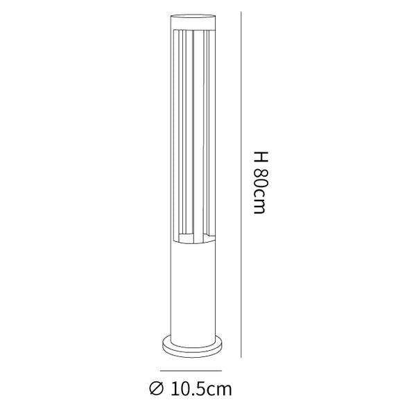 Black Cylindrical Solar Outdoor Post Light