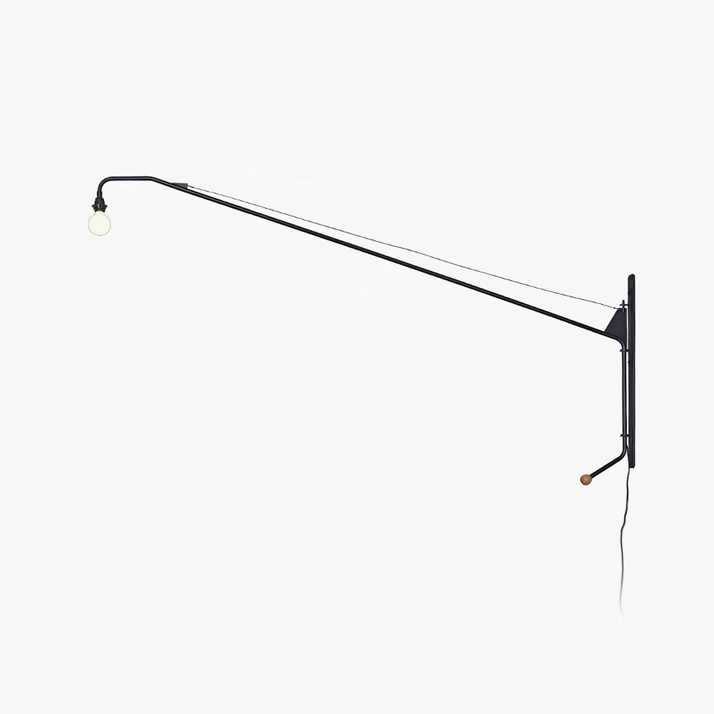 Black Long Arm Swing Arm Wall Lamp