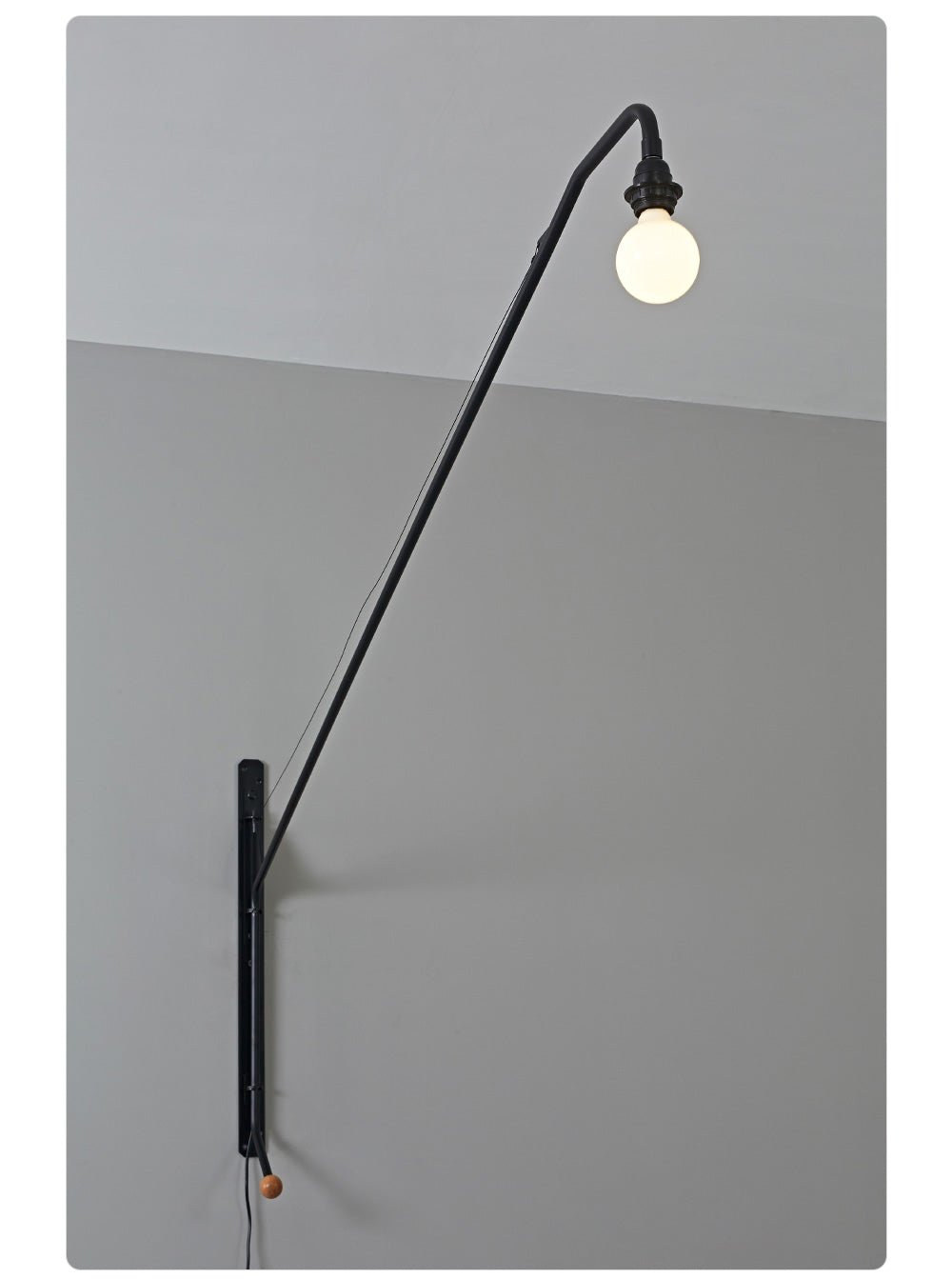 Black Long Arm Swing Arm Wall Lamp
