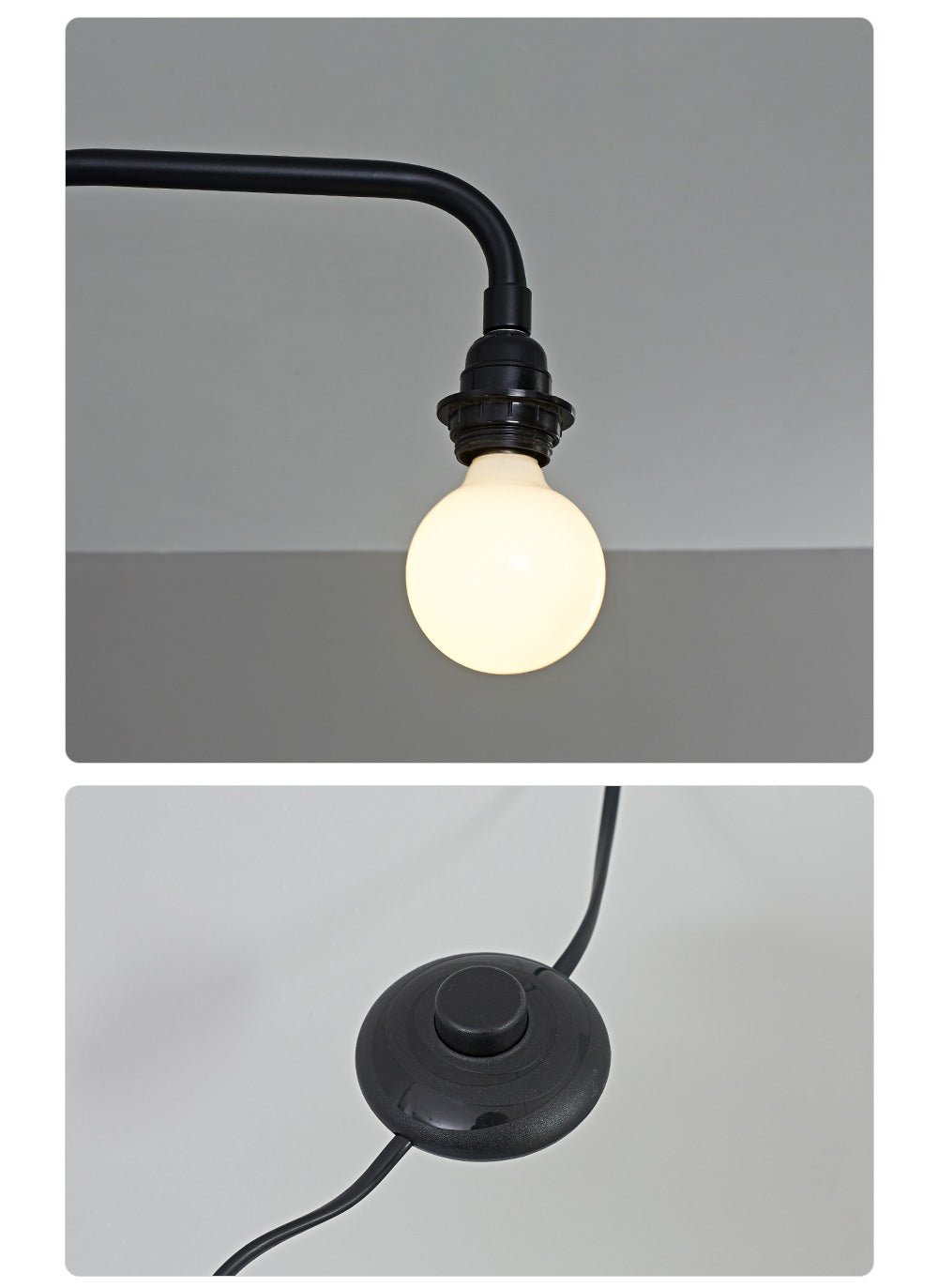 Black Long Arm Swing Arm Wall Lamp