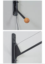 Black Long Arm Swing Arm Wall Lamp