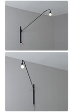 Black Long Arm Swing Arm Wall Lamp