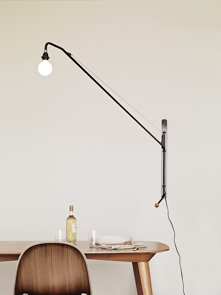 Black Long Arm Swing Arm Wall Lamp