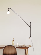Black Long Arm Swing Arm Wall Lamp