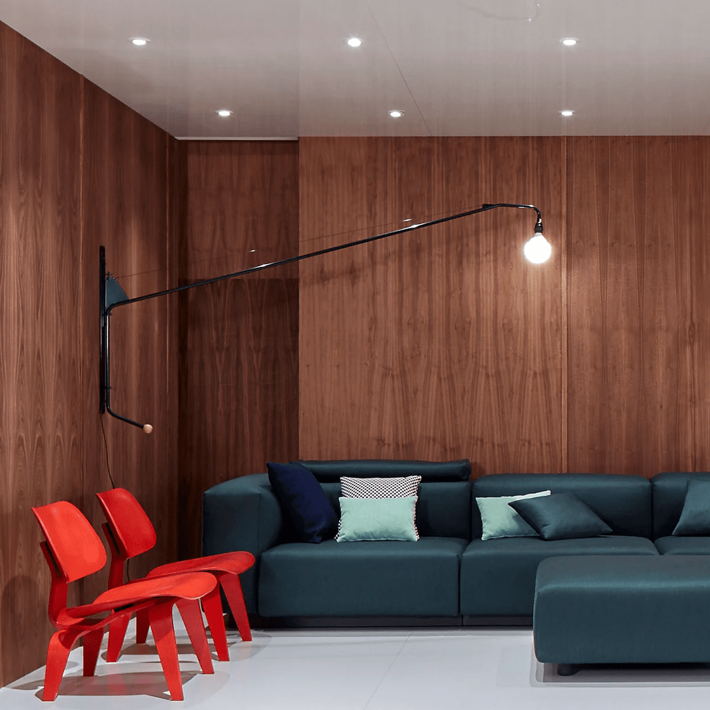 Black Long Arm Swing Arm Wall Lamp
