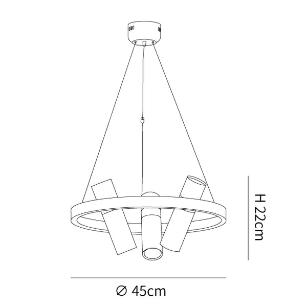 Black Mutil Pipe Chandelier