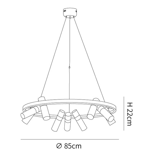 Black Mutil Pipe Chandelier