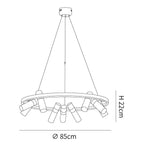 Black Mutil Pipe Chandelier