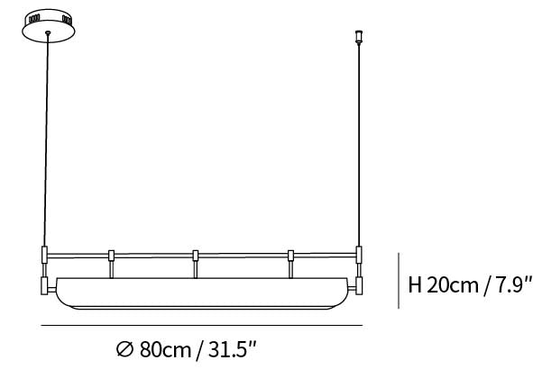 Black Roof LED Chandelier