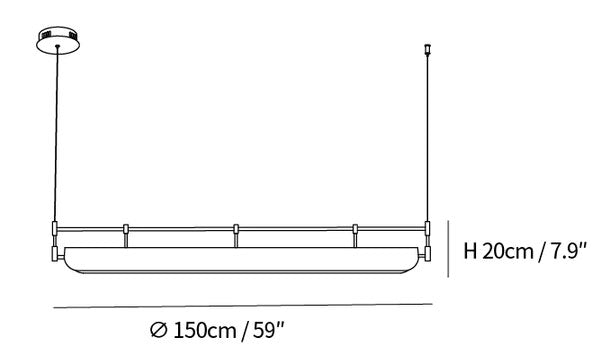 Black Roof LED Chandelier